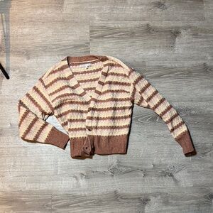 Striped Brown and Cream Women's Sweater